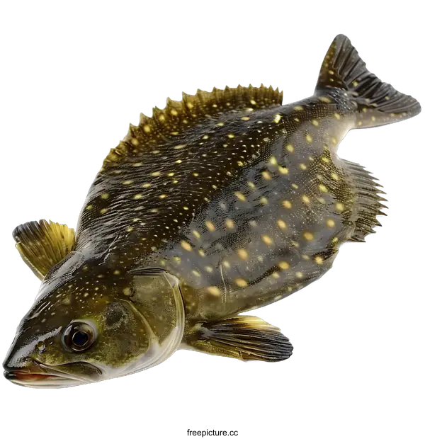 [Transparent Background PNG]Fresh Spotted Grouper Fish on White Background
