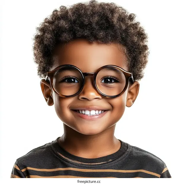 Smiling Child with Glasses Portrait