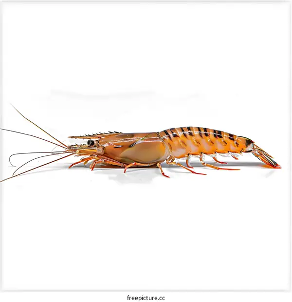 A large shrimp isolated on white background