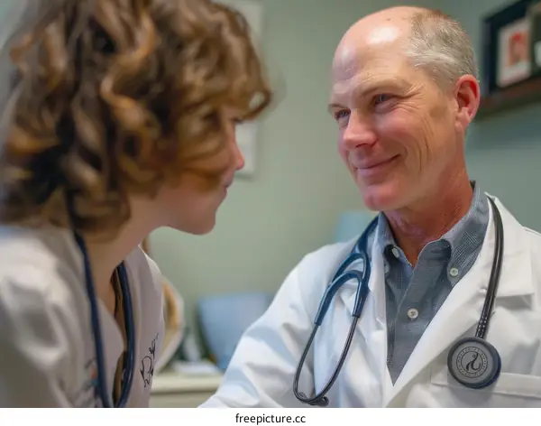 Doctor talking to a young woman