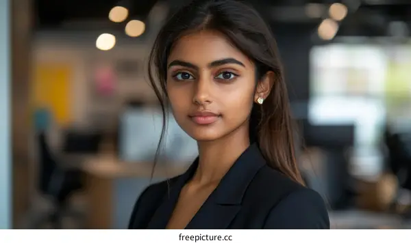 Confident Business Woman Portrait in Modern Office