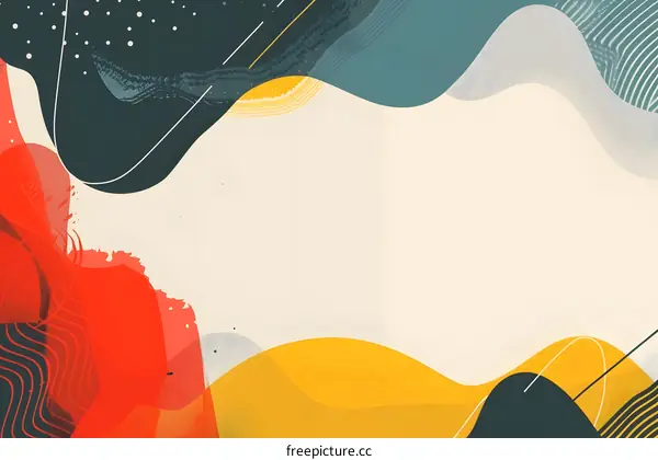 Abstract Background with  Yellow and Red  Shapes