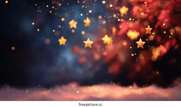Golden Stars Falling on a Winter Night