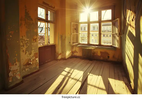 Sunbeams in Abandoned Room