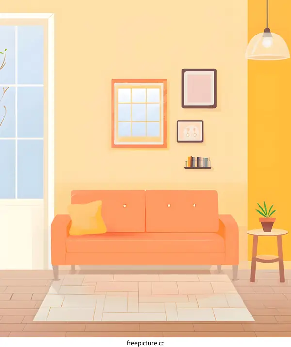 Living Room Interior Design With Sofa And Rug