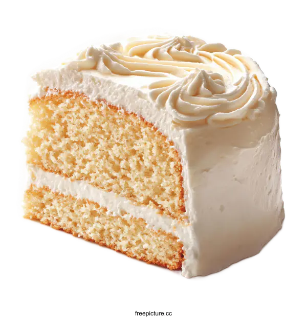 [Transparent Background PNG]Delicious Creamy Vanilla Cake Slice