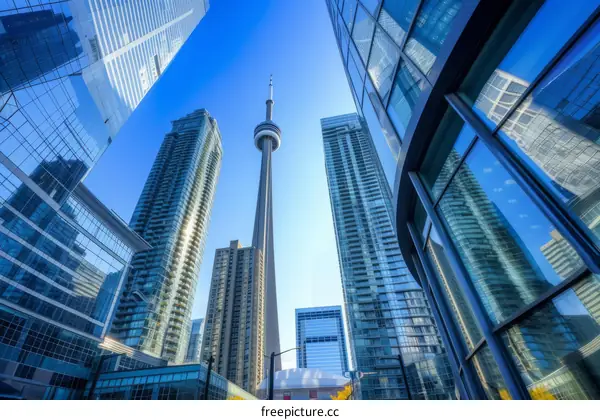 Toronto skyline with the CN Tower in the center
