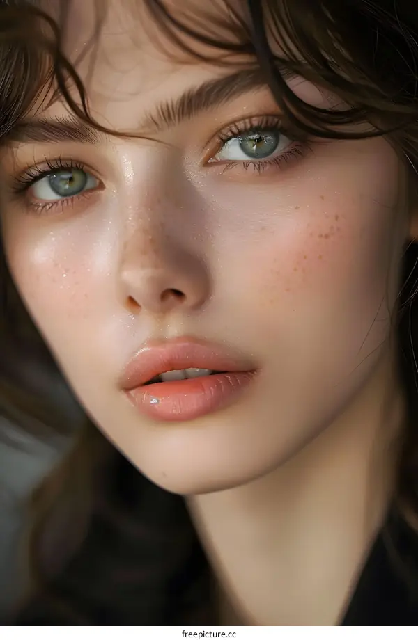 Close Up Portrait of a Young Caucasian Woman