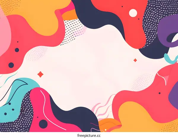 Abstract Colorful Background with Liquid Shapes and Dots