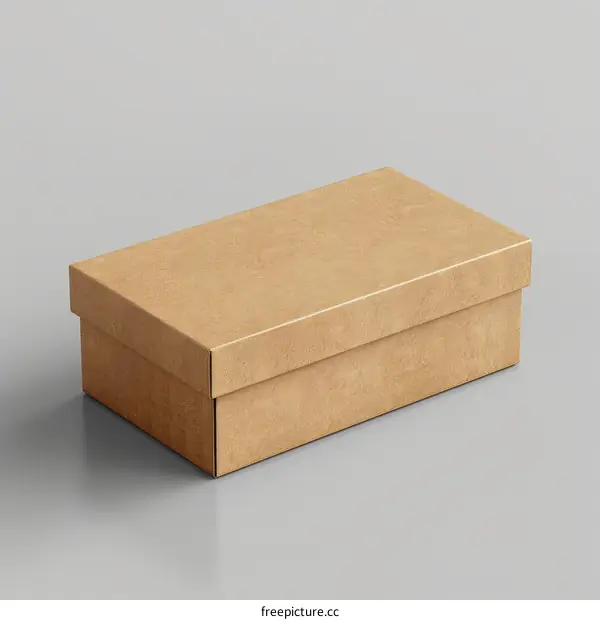 Light brown cardboard box on white background