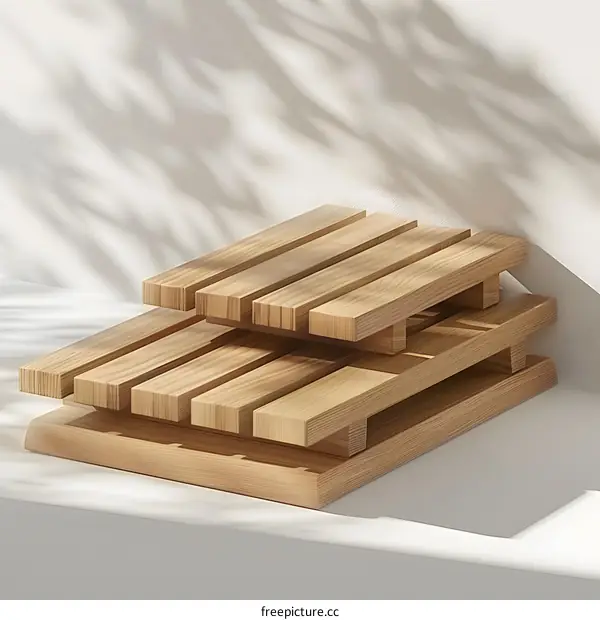 Wooden Pallet Stacked on White Surface
