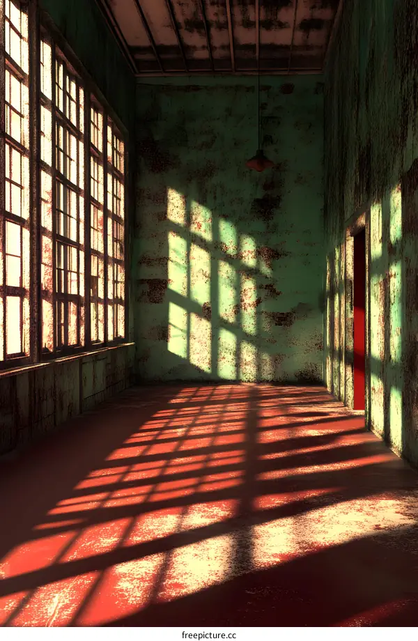 Rusty Abandoned Interior With Sunbeams