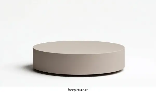 Empty Round Beige Display Podium