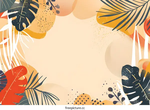 Abstract Tropical Leaves Pattern Background
