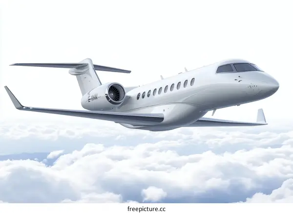 Luxury Private Jet High Above the Clouds
