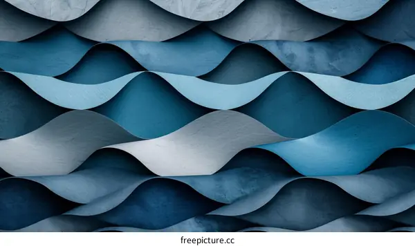 Blue and gray 3D waves background