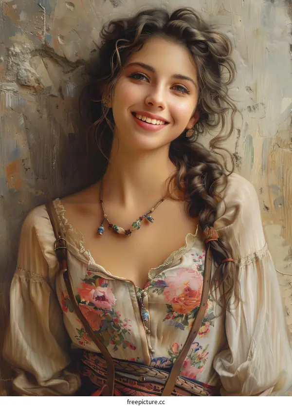 A Beautiful Woman in a Floral Dress