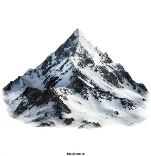 [Transparent Background PNG]Majestic Snow-Capped Mountain Peak