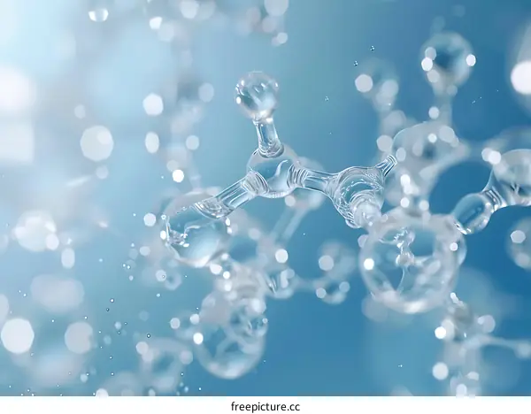 Water Molecule Abstract 3D Illustration