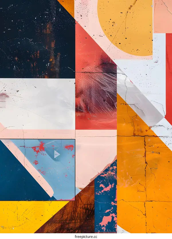 Abstract Geometric Art Wall Mural with Vibrant Colors