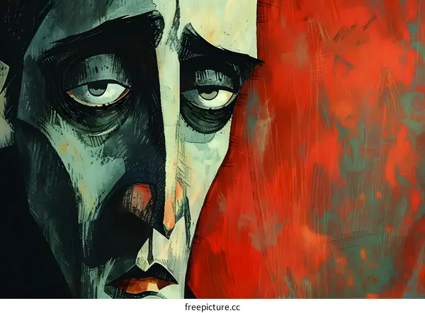 Expressive Portrait of a Man with Tired Eyes