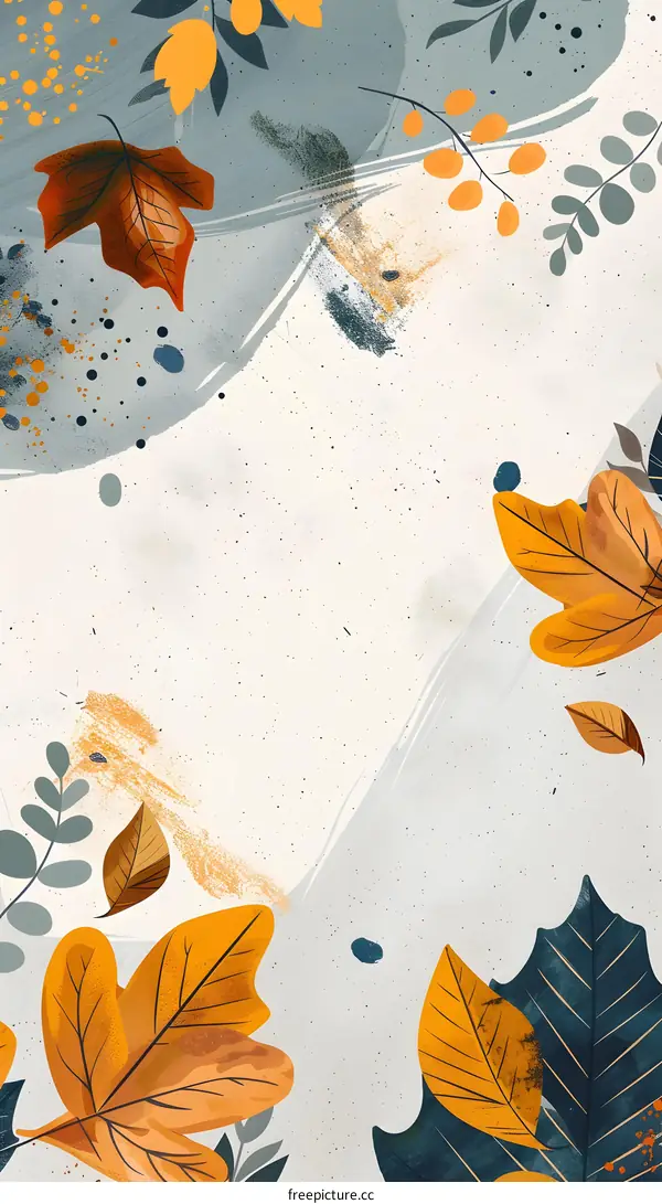 Autumn Leaves Watercolor Background