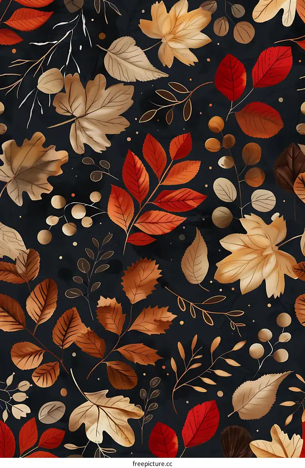 Autumn Leaves Seamless Pattern Design