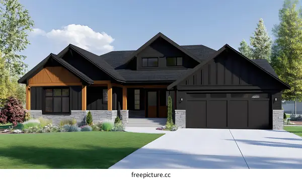 Modern Black and Brown House Exterior Design