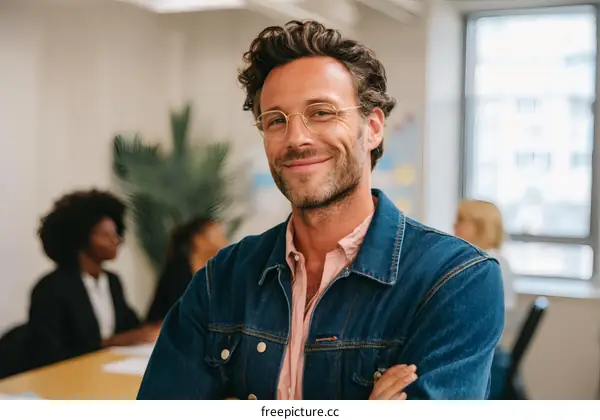 Confident Businessman in Modern Office