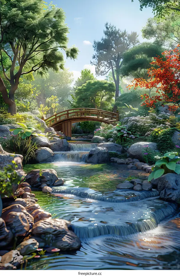 Serene Bridge by Tranquil Brook