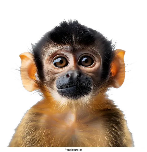[Transparent Background PNG]Portrait of a baby monkey