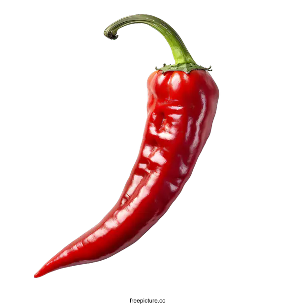 [Transparent Background PNG]A single red chili pepper on a white background