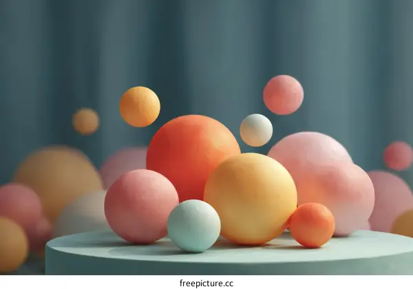 Abstract Colorful Geometric Sphere Composition