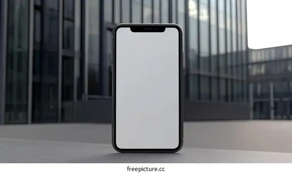 Modern Smartphone Mockup Against Modern Architecture