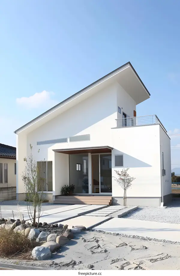 Modern White House Exterior With Minimalist Design