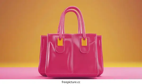 Stylish Pink Leather Handbag Display