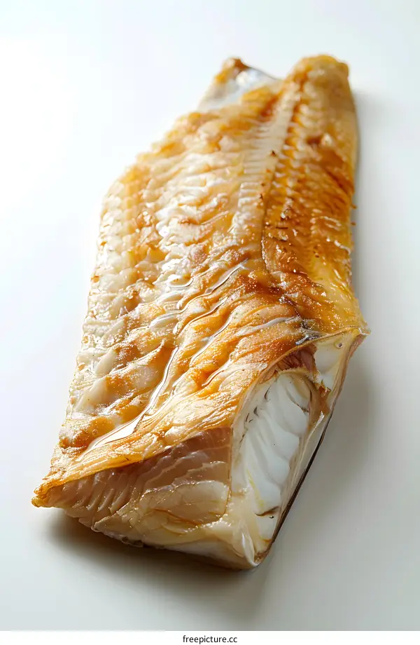 Smoked Cod Fish Fillet on White Background