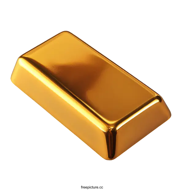 [Transparent Background PNG]Gold Ingot on White Background
