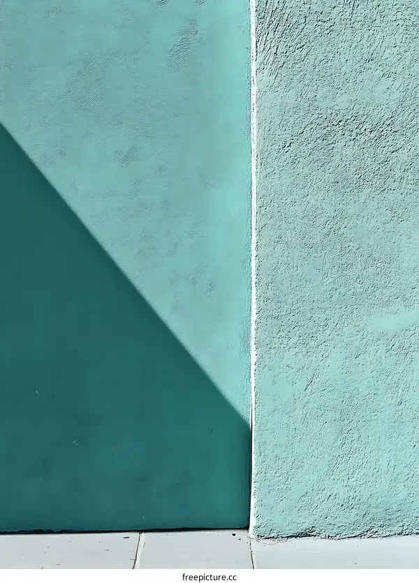 Minimalist Teal Wall with Shadow