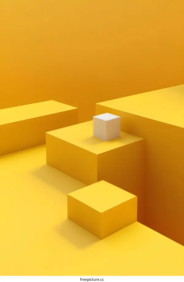 Yellow Abstract 3D Geometric Shapes Background