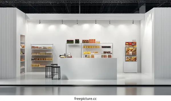 Modern Empty Grocery Shop Showcase Design