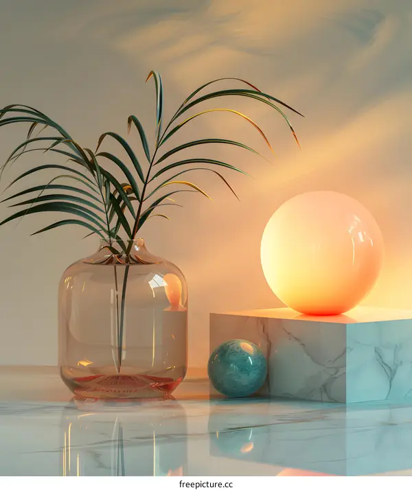 Glass Vase on Marble Base