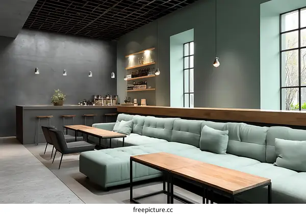 Modern Cafe Lounge Area Design