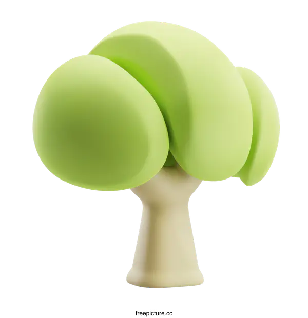 [Transparent Background PNG]Green Tree 3D Illustration