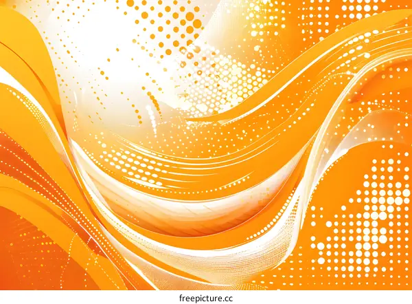 Orange Waves and Dots