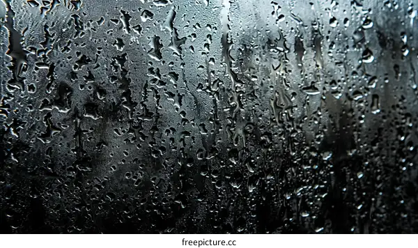 Black and White Water Droplets on Window