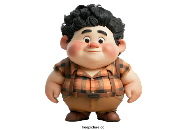 [Transparent Background PNG]A 3D rendering of a cartoon character.