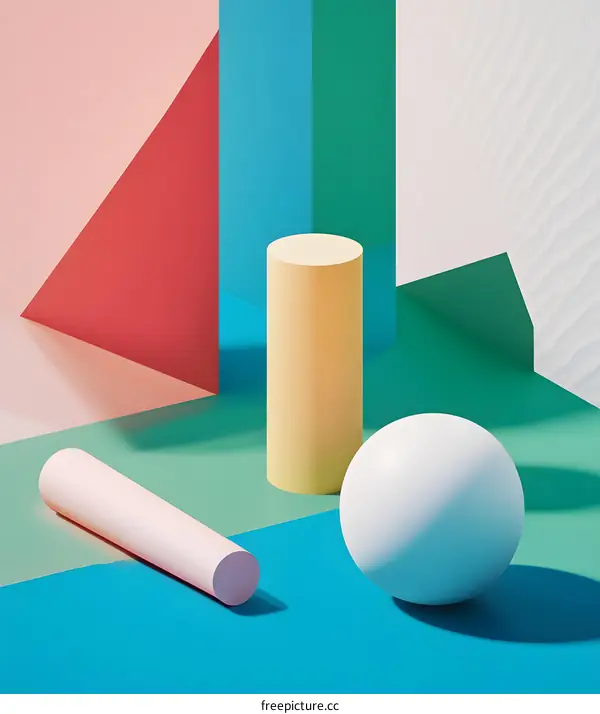 Abstract Geometric Shapes Background With Colorful Minimalist Design