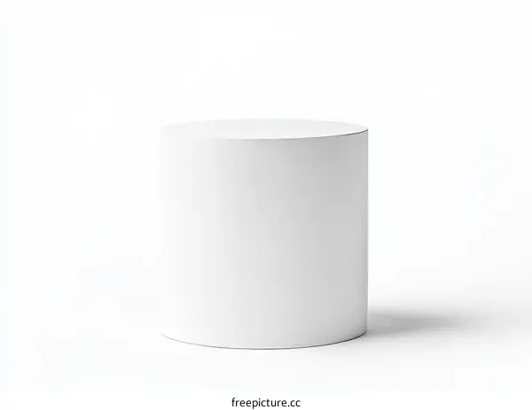 Empty White Cylinder Display Stand