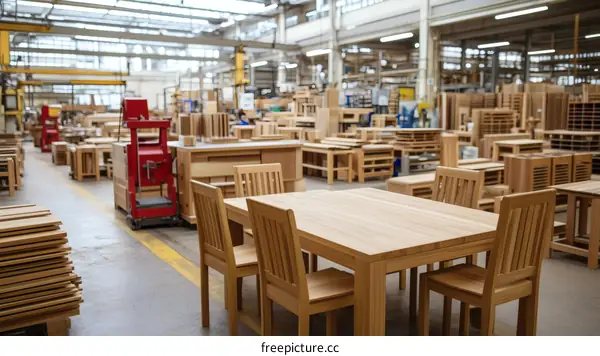 Wooden Furniture Factory Production Line with Dining Set
